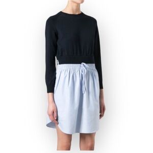 Carven Blue  'Oxford' contrast dress, Size S